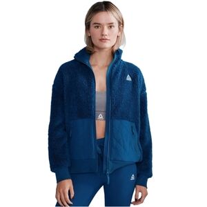 Reebok Achiever Sherpa Zip Up Jacket Blue Womens XL